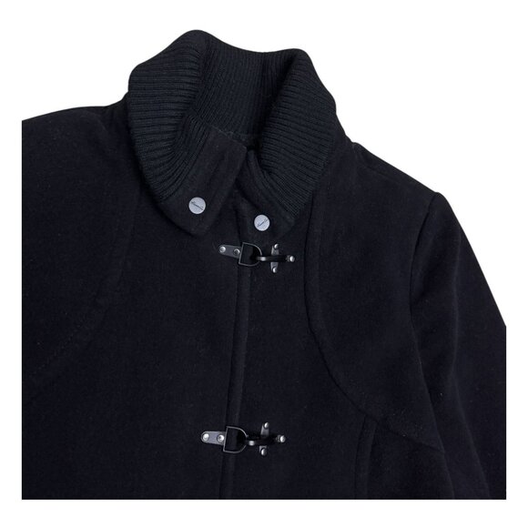 KENNETH COLE Wool Blend Luxury Business Casual Black Pea Coat Jacket Womens 16 - Picture 4 of 9